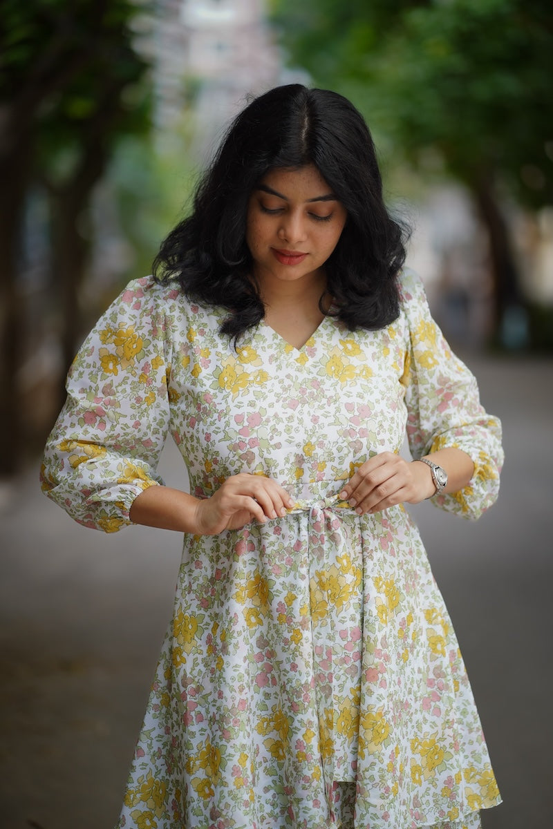 bloom chalk georgette dress