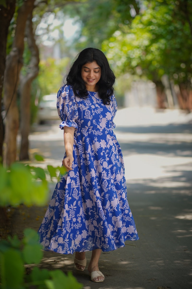 savina pastel blue georgette dress image 6