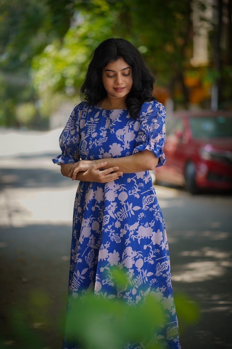 savina pastel blue georgette dress image 8