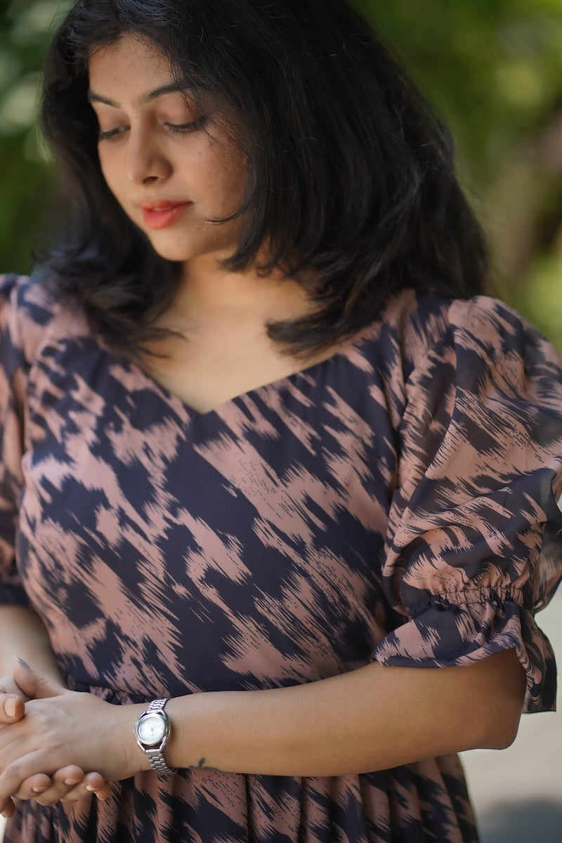bloom abstract georgette dress
