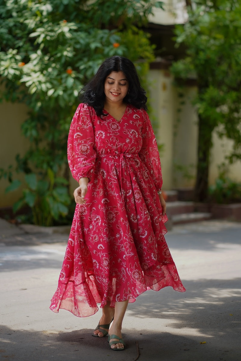 bloom magenta georgette dress (copy)