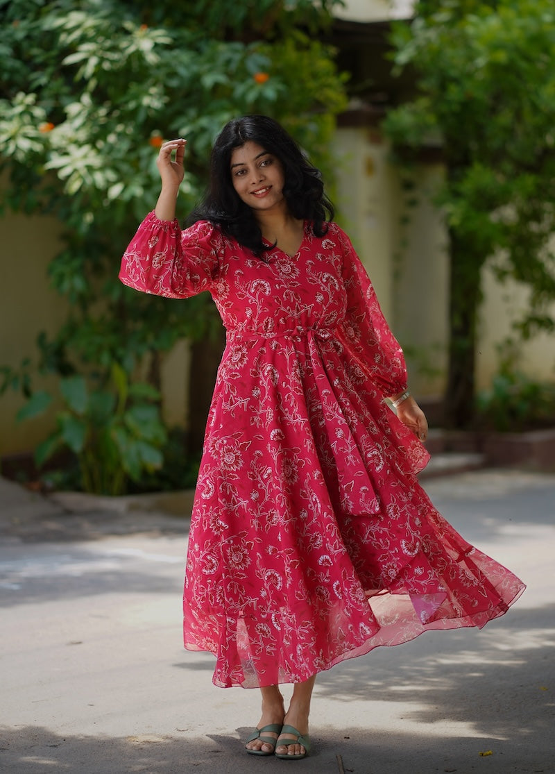 bloom magenta georgette dress (copy)