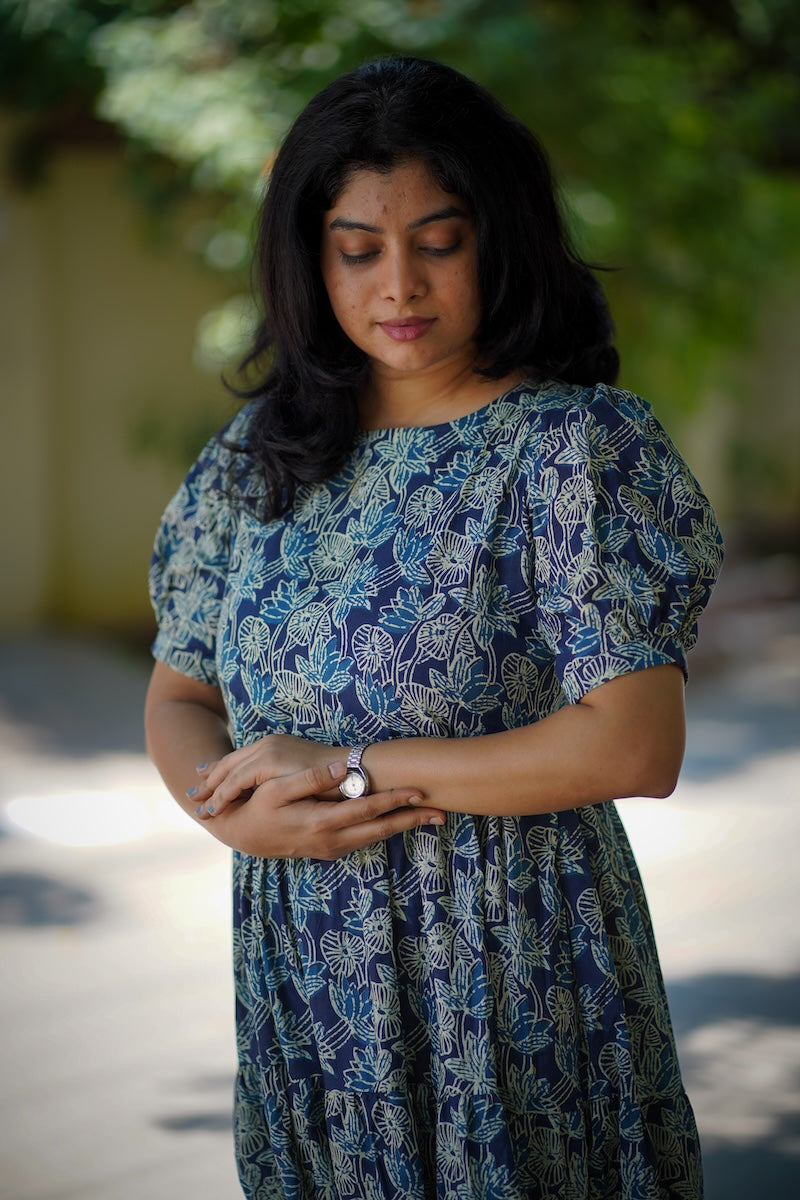 chelsea indigo cotton tier dress image 5