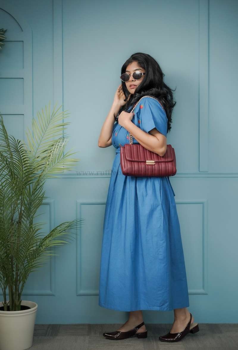 risa embroidered cotton shirt dress