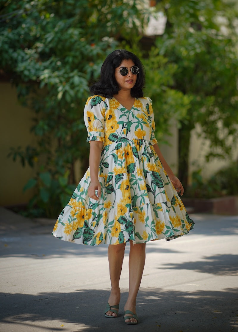 emily lemon cotton dress