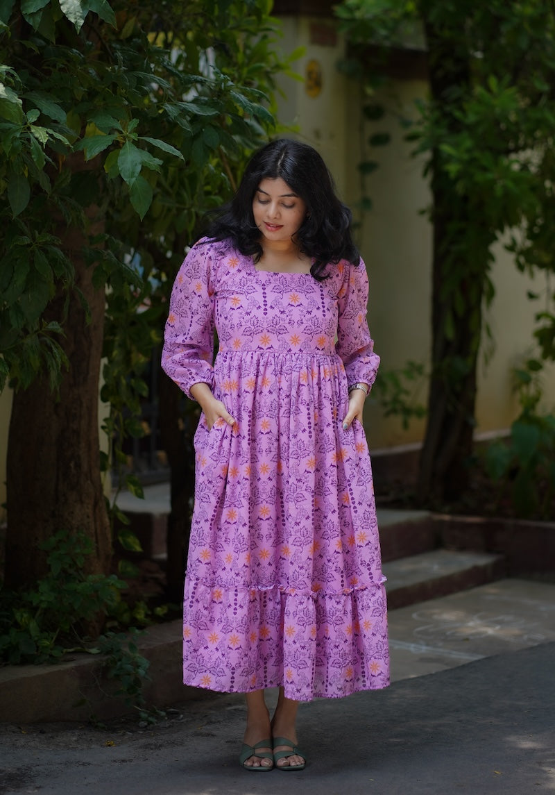 bloom lilac georgette dress