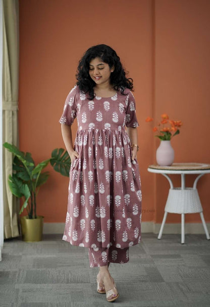 Niva DustyRose Cotton Co-ord Set