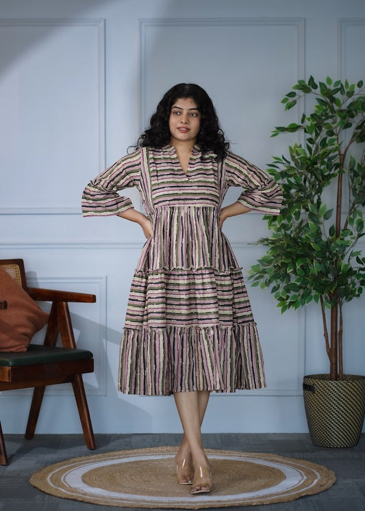Elira Stripes Cotton Dress
