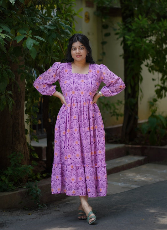 Bloom Lilac Georgette Dress