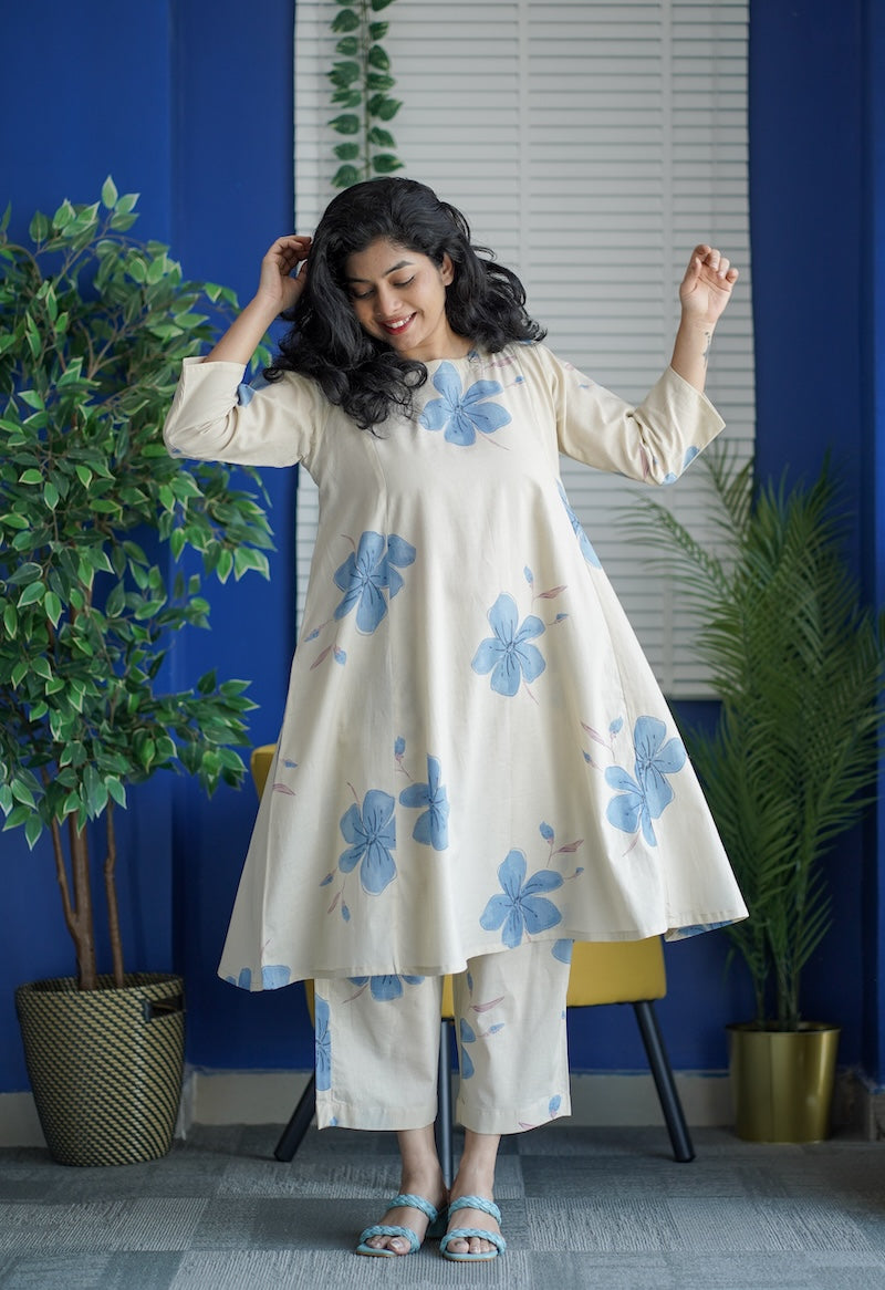 Jaan Cream Aline Cotton Co-ord Set