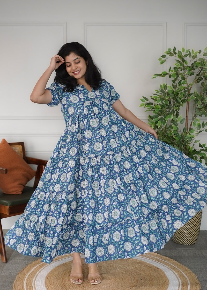 Elira Marlin Blue Cotton Dress