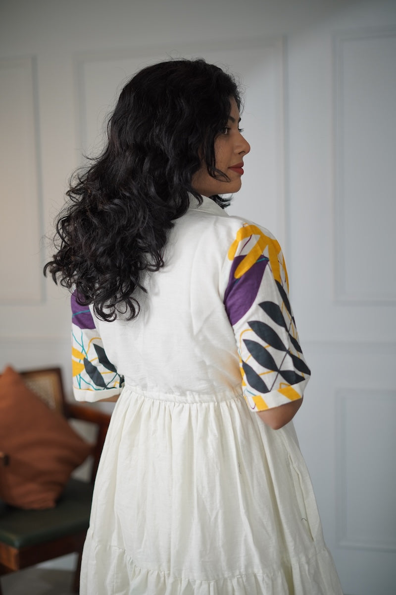 Elira Creamy White Cotton Dress