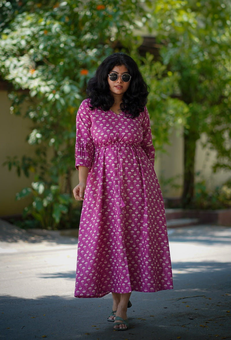 Maisy Vintage Rose Cotton Dress