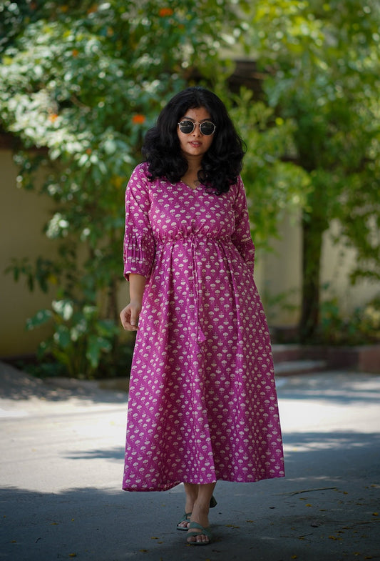 Maisy Vintage Rose Cotton Dress