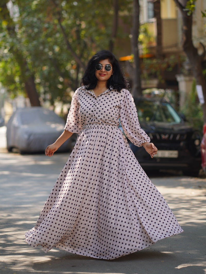 Cream Georgette Skirt Dress image 2