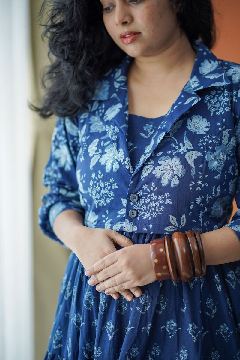 maroba indigoblue jacket cotton dress