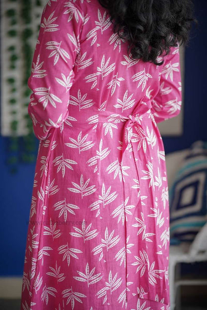 Augusta Pink Cotton Aline Dress