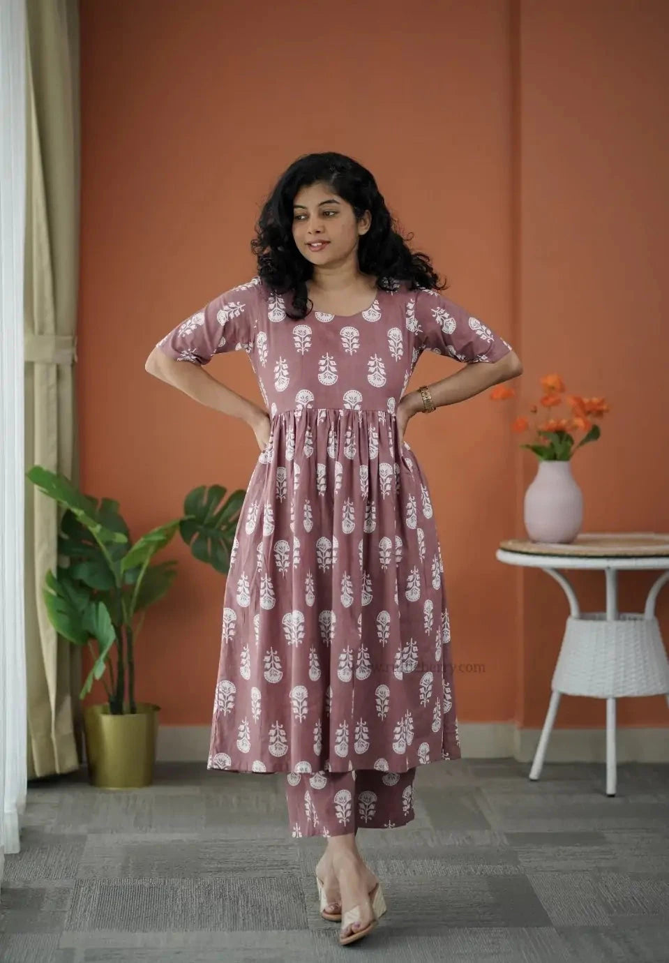 Niva DustyRose Cotton Co-ord Set