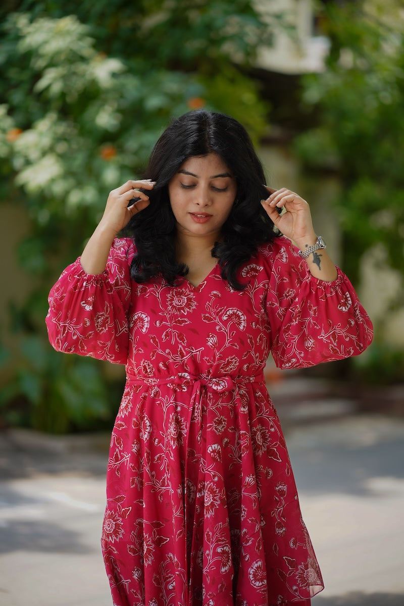 bloom magenta georgette dress (copy)