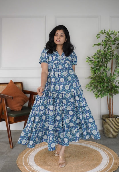 Elira Marlin Blue Cotton Dress