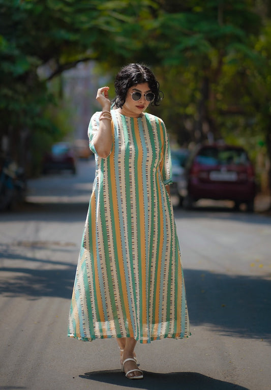 Hoyna Stripes Georgette Dress