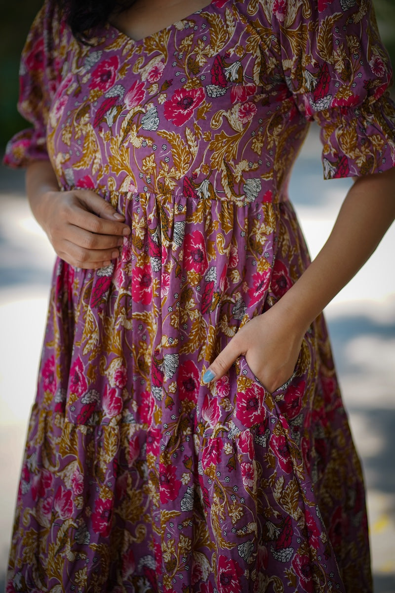 Chelsea Raspberry Cotton Tier Dress image 6
