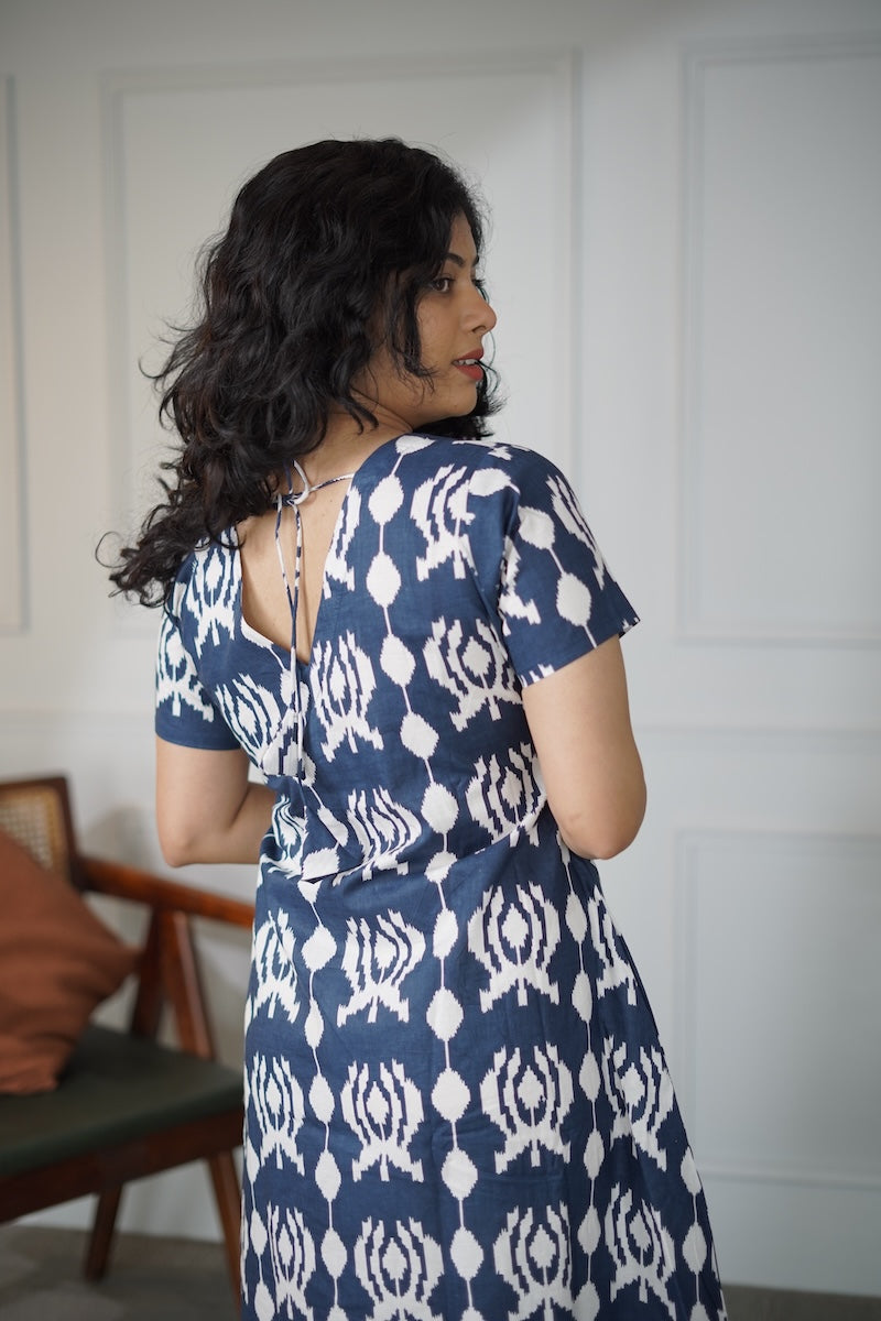 Elira NavyBlue Cotton Dress