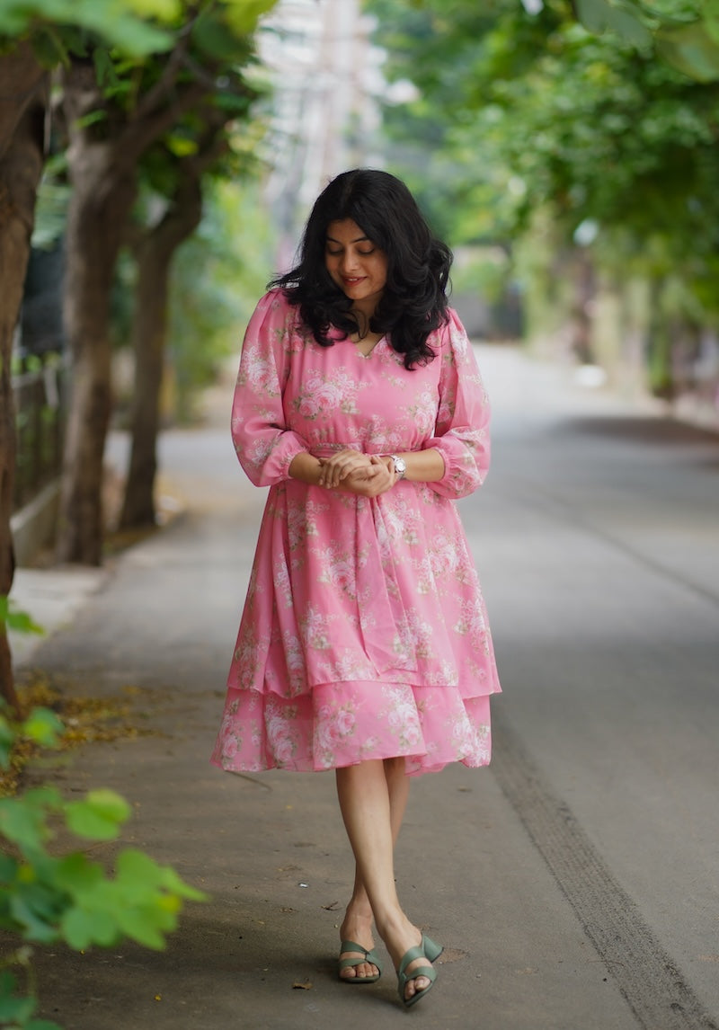 bloom bubblegum georgette dress (copy)