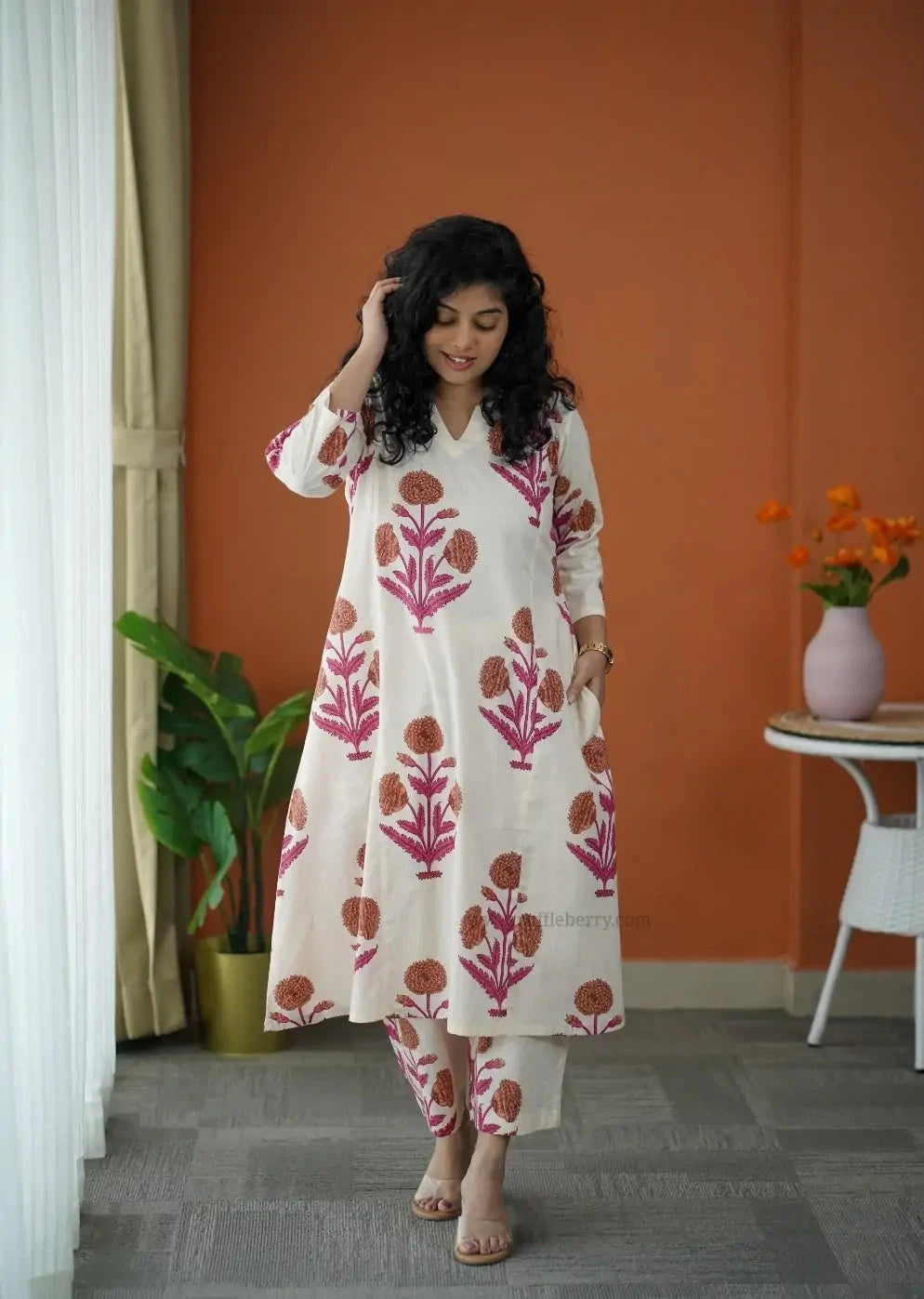 Niva OffWhite Cotton Co-ord Set