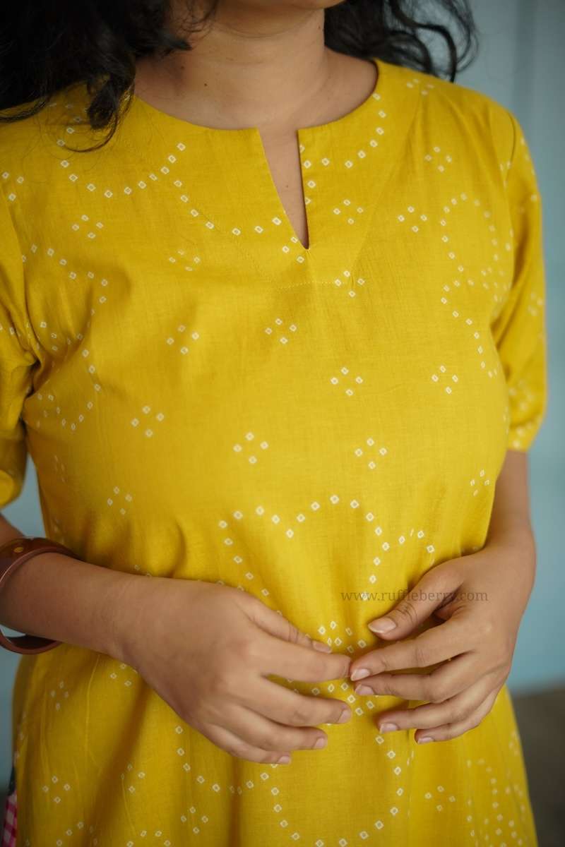 Augusta Yellow Cotton Shift Dress