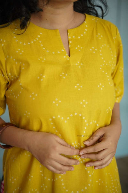 Augusta Yellow Cotton Shift Dress