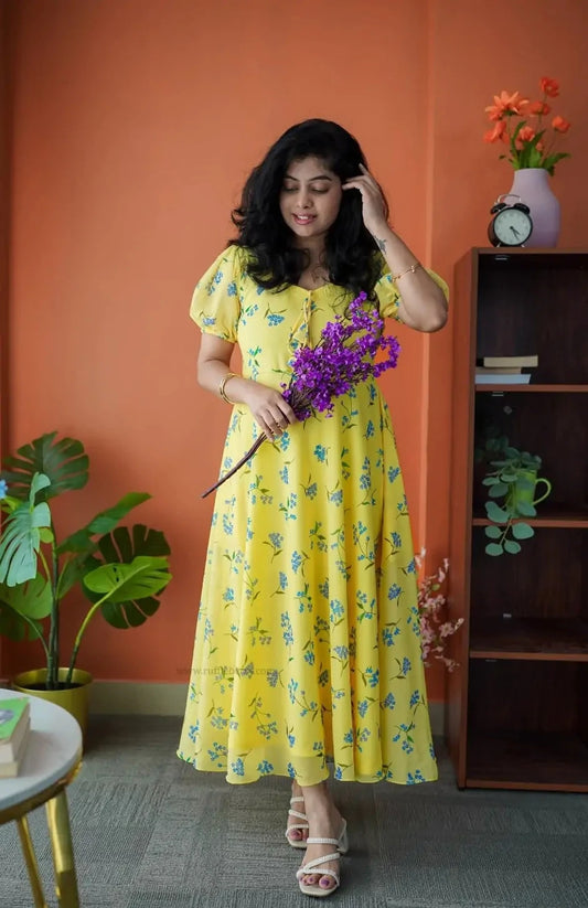 Niva ButterYellow Georgette Dress