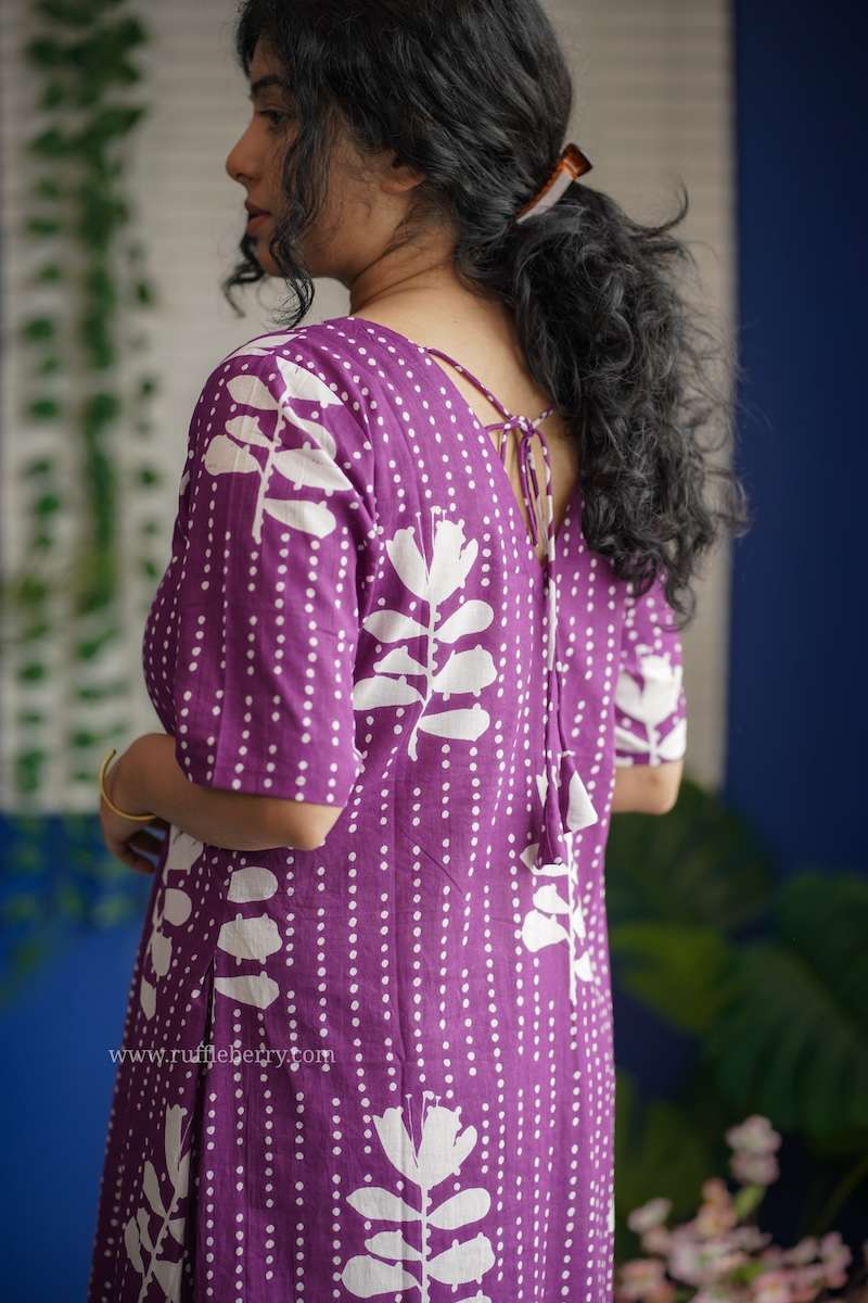 Augusta Purple Aline Cotton Dress image 4
