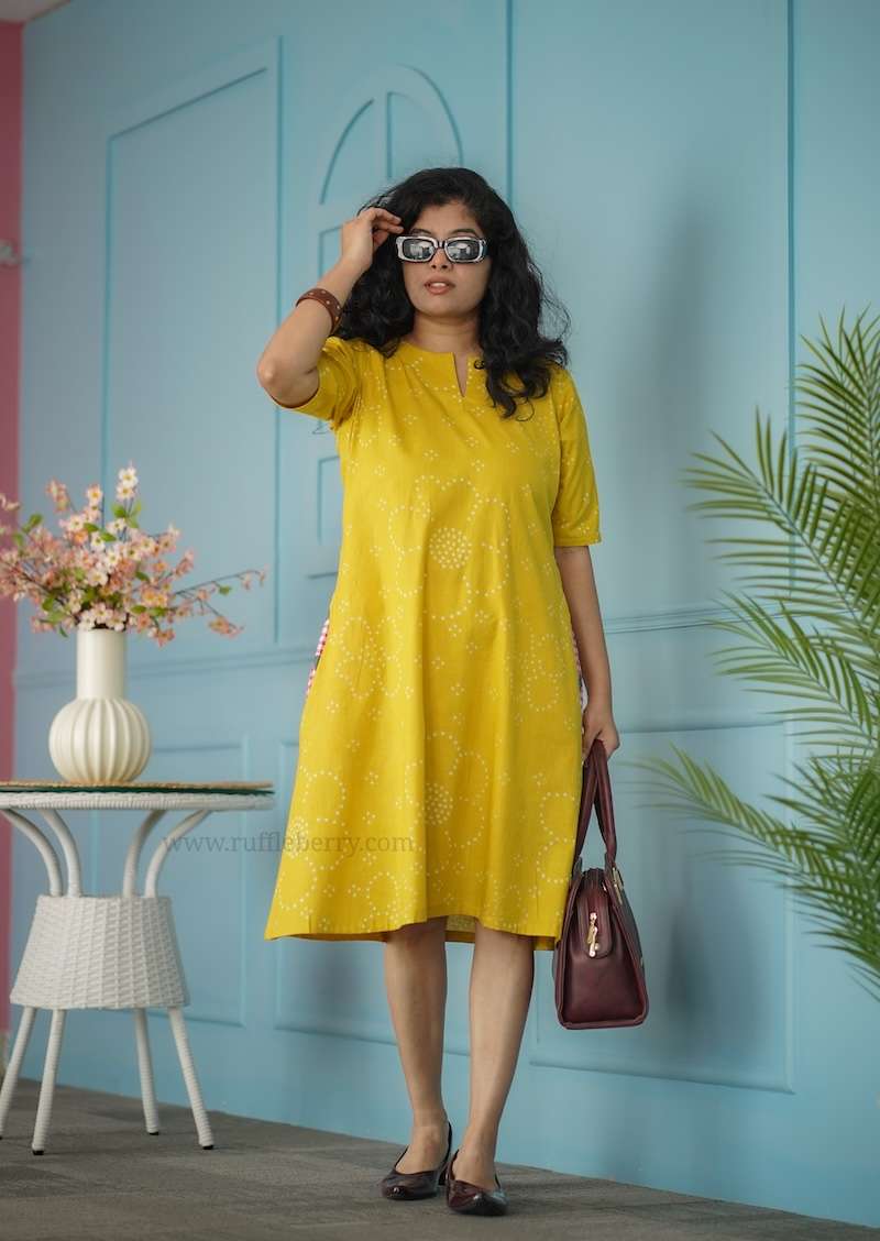 Augusta Yellow Cotton Shift Dress