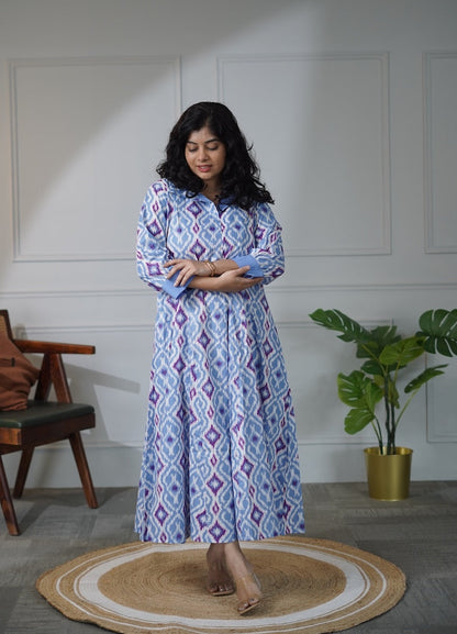 Elira QuiltBlue Cotton Dress