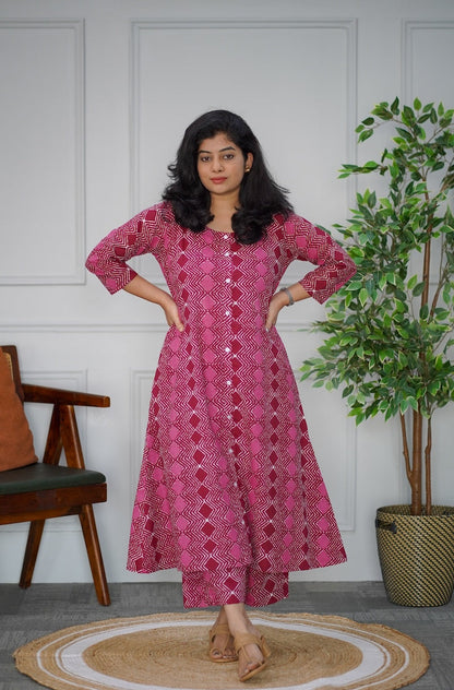Magenta Cotton Co-ord Set
