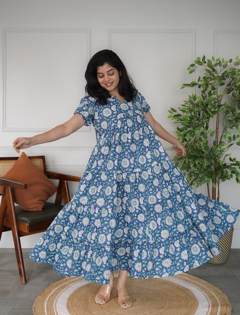 Elira Marlin Blue Cotton Dress