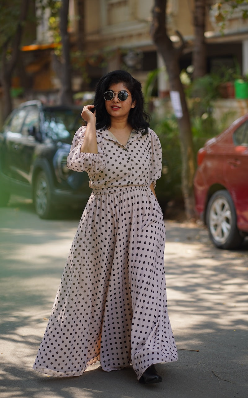 Cream Georgette Skirt Dress image 1