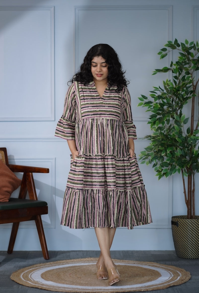 elira stripes cotton dress