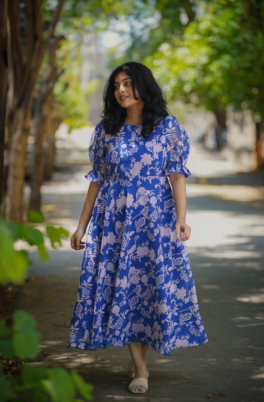 Savina Pastel Blue Georgette Dress image 0