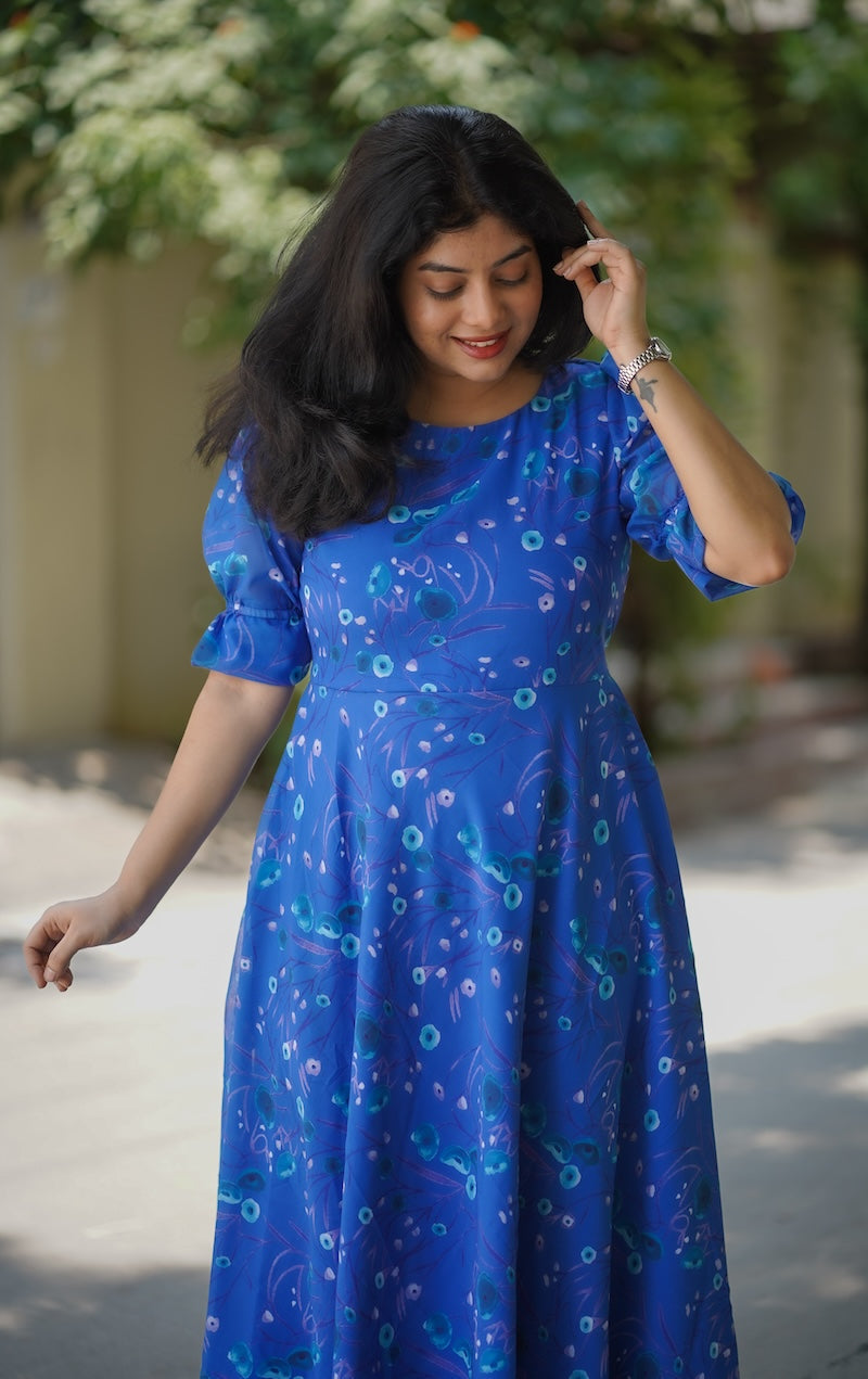 Bloom Azure Georgette Dress