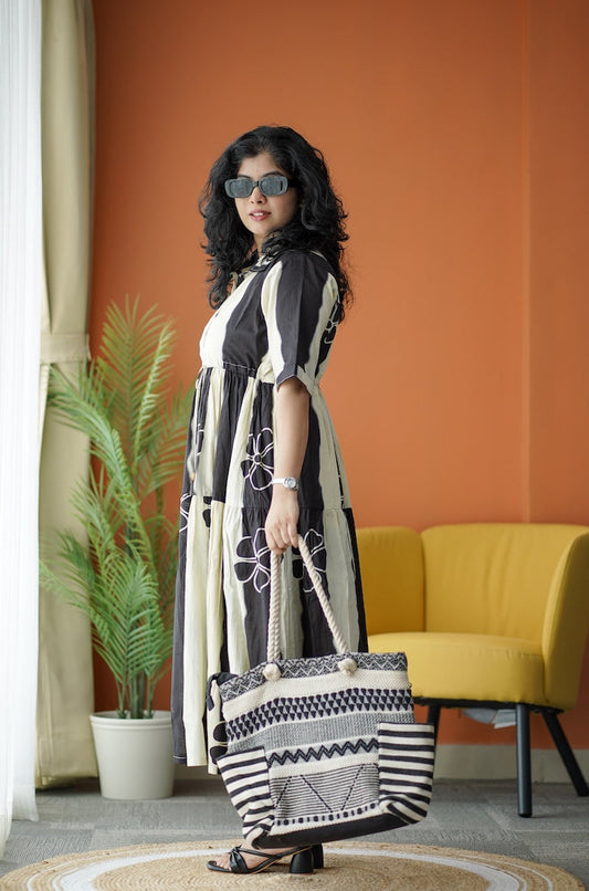 Maroba OffWhite Cotton Tier Dress