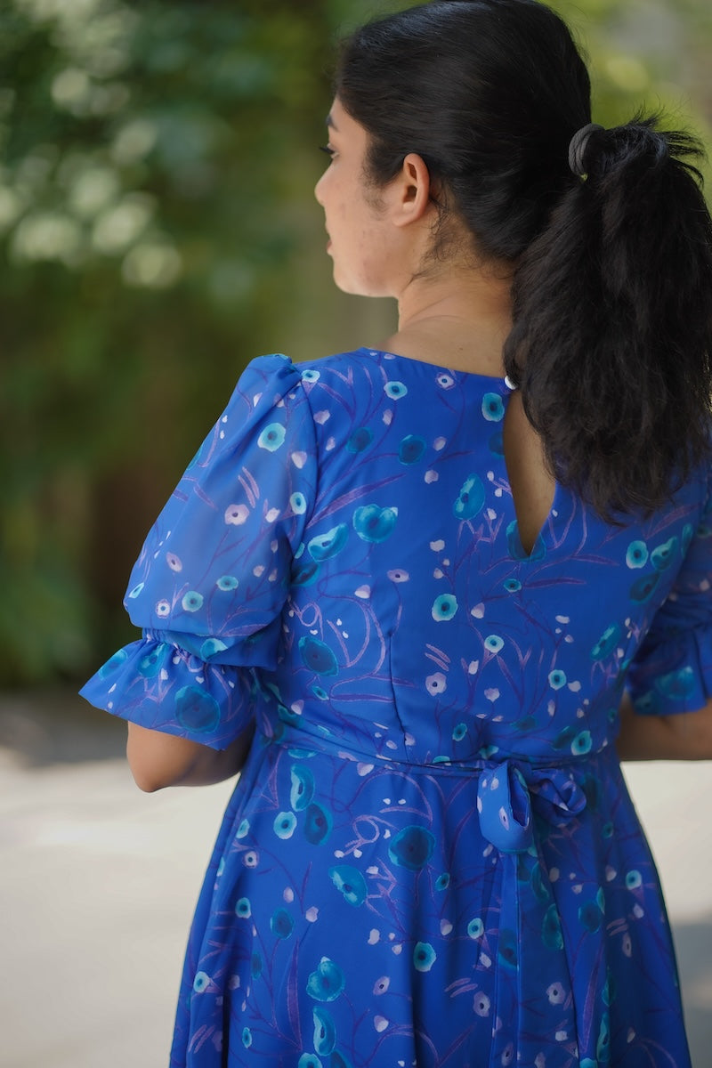 Bloom Azure Georgette Dress