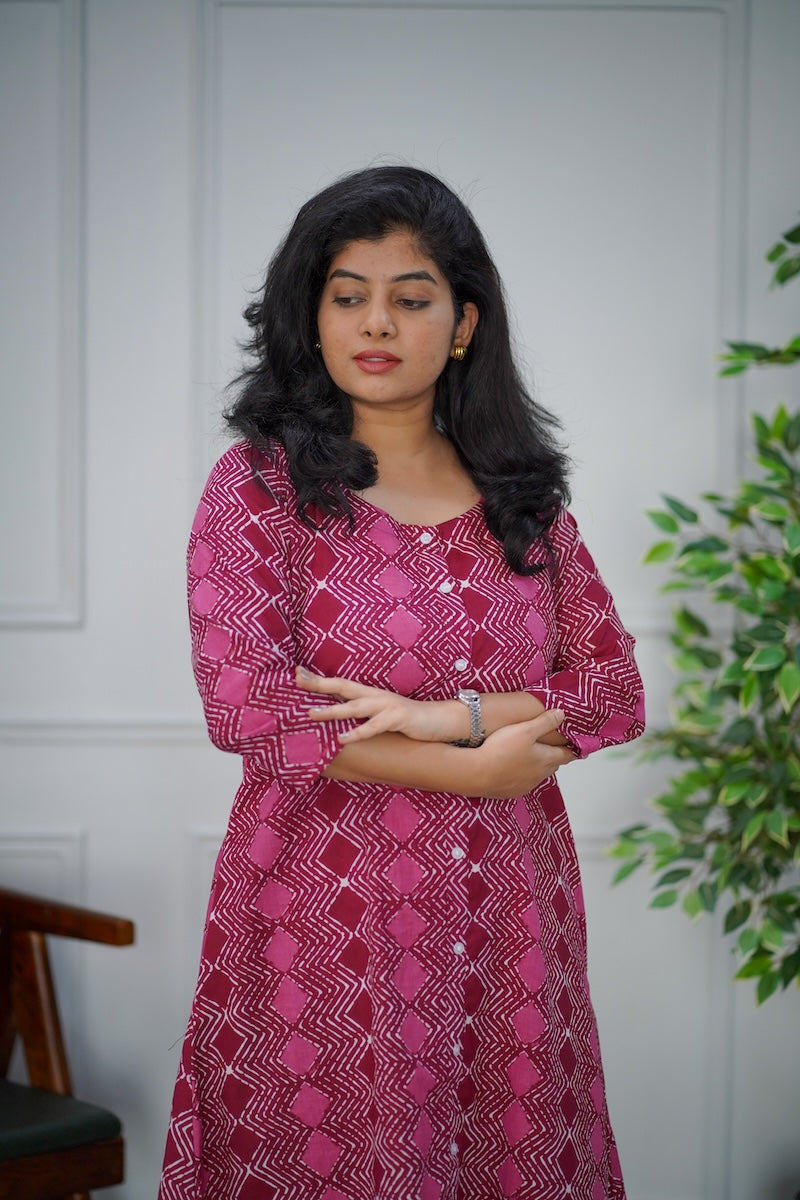 Magenta Cotton Co-ord Set