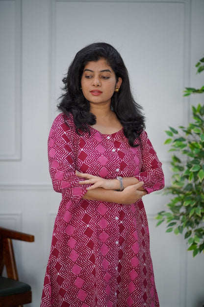 Magenta Cotton Co-ord Set