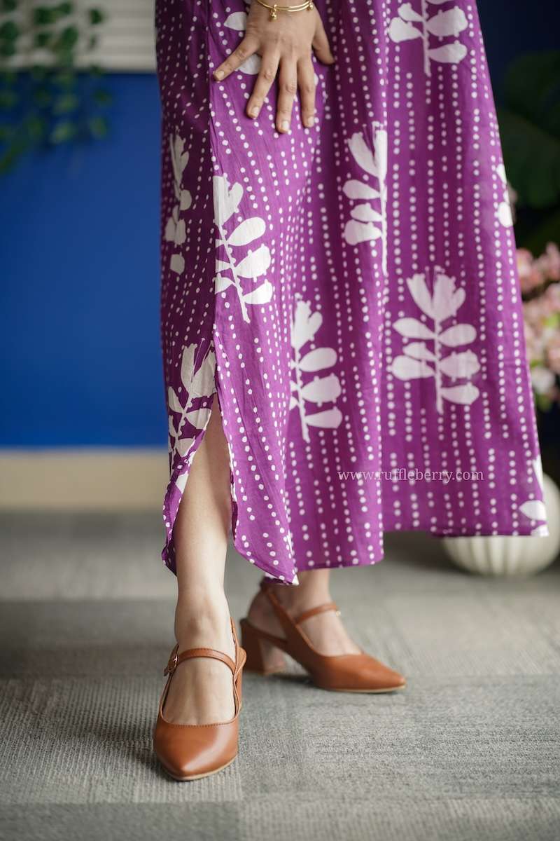 Augusta Purple Aline Cotton Dress image 5