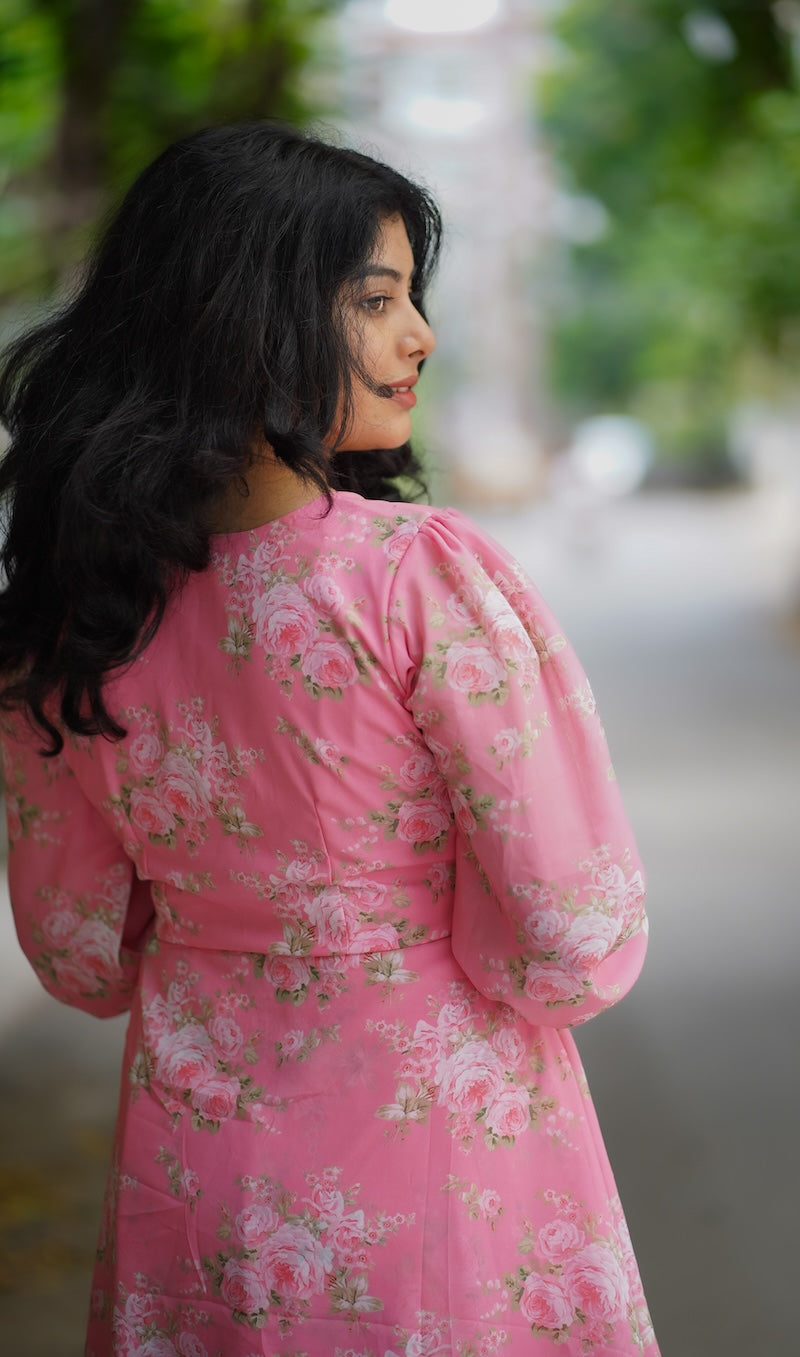 Bloom Bubblegum Georgette Dress (Copy)