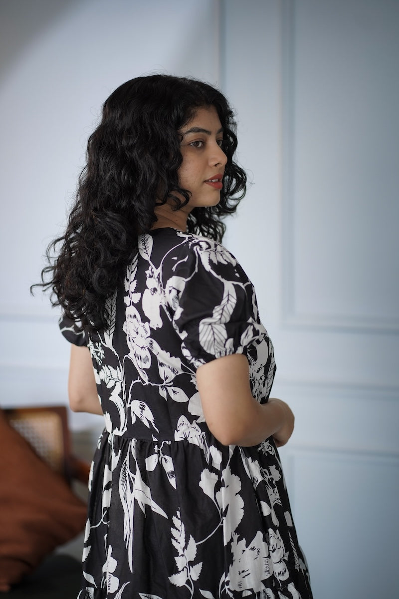 Elira BlackWhite Cotton Dress