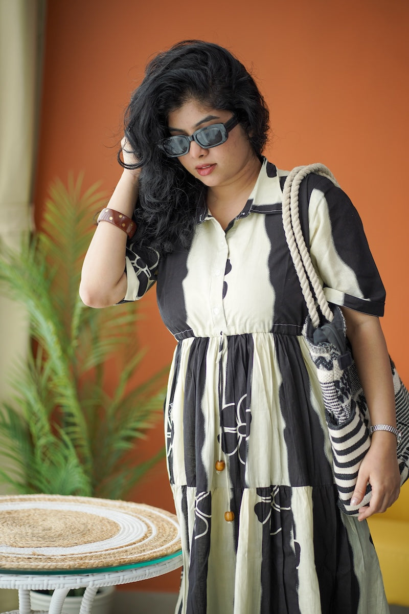 Maroba OffWhite Cotton Tier Dress