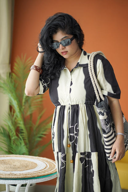 Maroba OffWhite Cotton Tier Dress